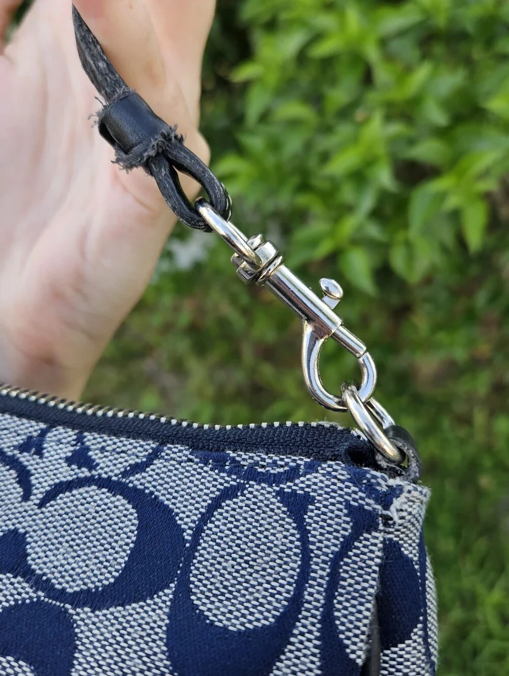 Coach 6094 Navy Blue Signature Jacquard Demi Shoulder Bag Y2K Vintage GUC